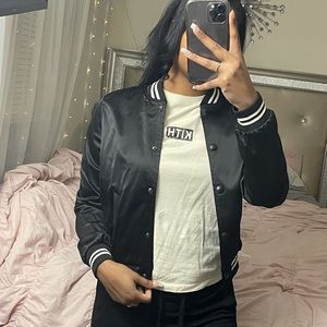 satin bomber jacket